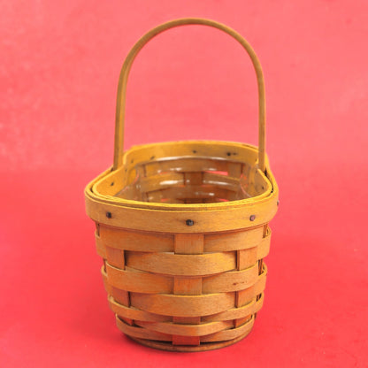 LONGABERGER SMALL BBQ BUDDY BASKET WITH 2 NIB CONDIMENT CROCKS2