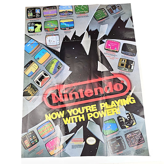 1989 NINTENDO POSTER:  NOW YOU ARE PLAYING WITH POWER!0