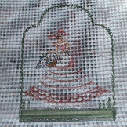 SANDY JENKINS HAND PAINTED NEEDLEPOINT CANVAS W/ SG:  SOUTHERN BELLE   BM2