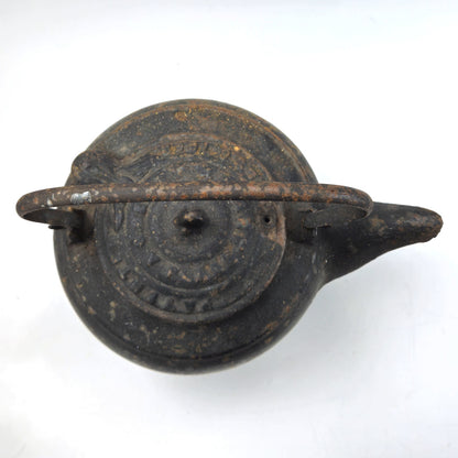 VINTAGE CAST IRON TEAPOT TEA KETTLE MARKED PATENTED JULY 8, 18627