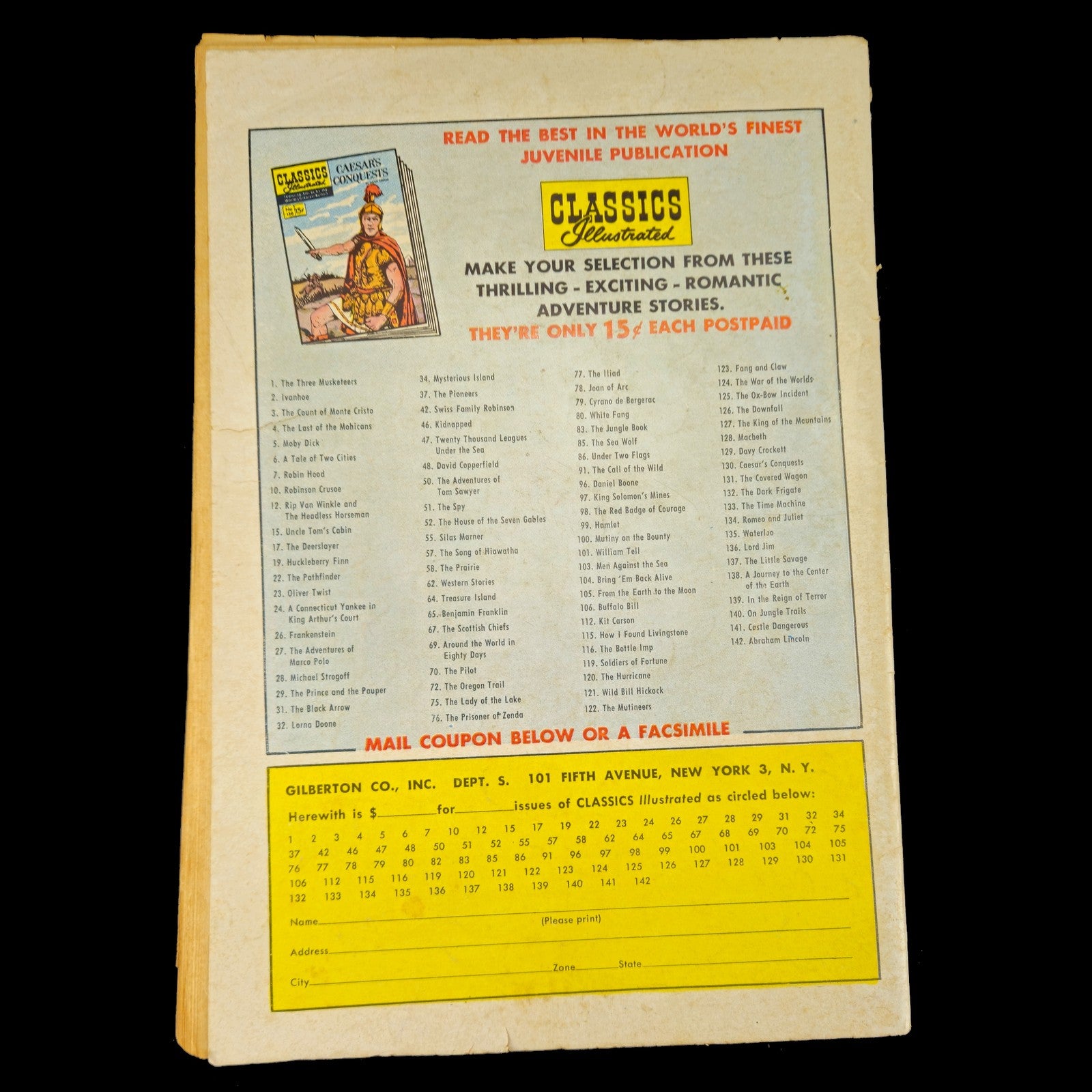 1958 CLASSICS ILLUSTRATED JUNIOR #142 COMIC BOOK: ABRAHAM LINCOLN1