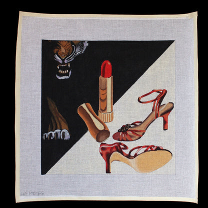 HP DESIGNS NEEDLEPOINT CANVAS:  DANGEROUS LIAISONS  MAKE A PILLOW    BM1