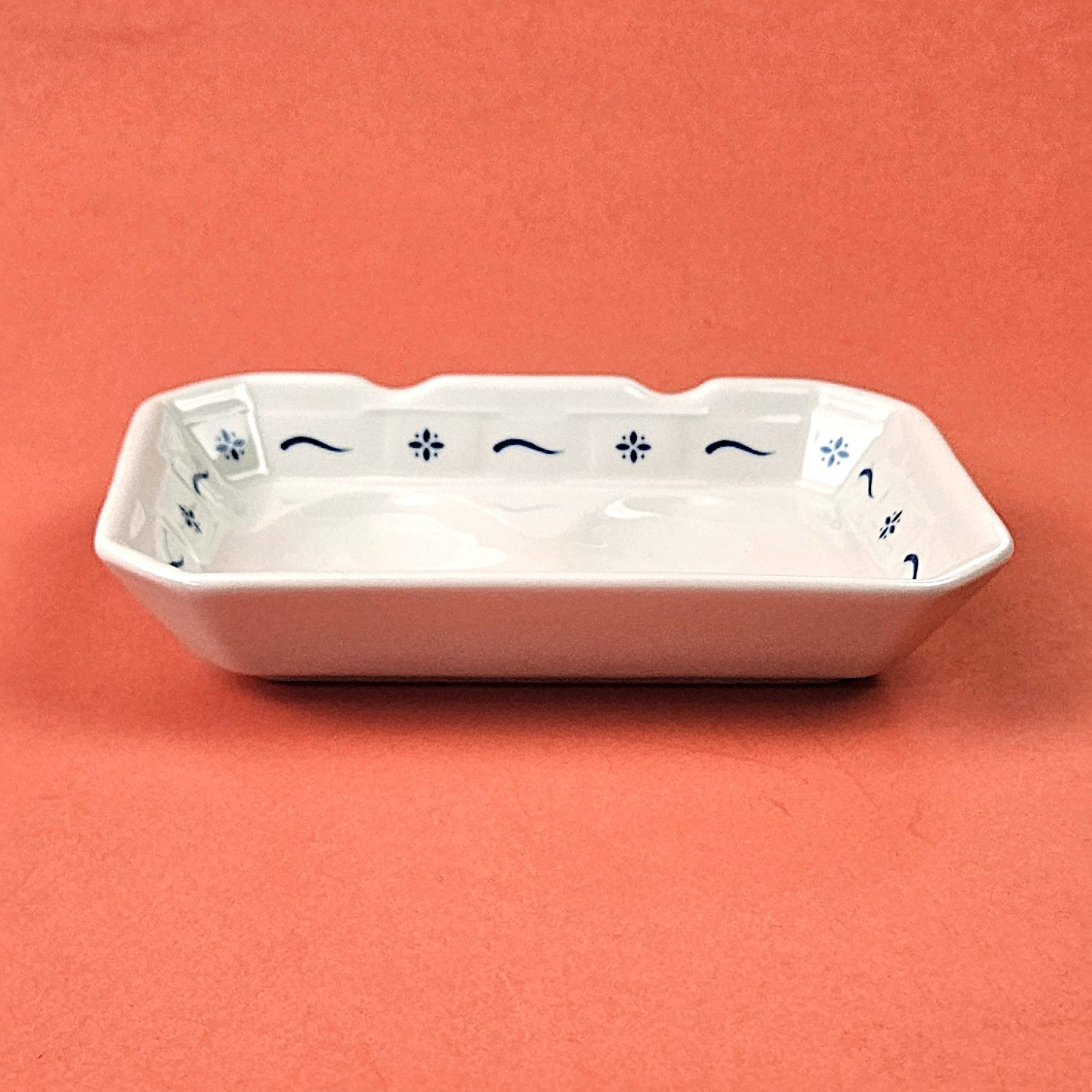 LONGABERGER POTTERY:  WOVEN TRADITIONS BLUE DOUBLE SPOON REST1