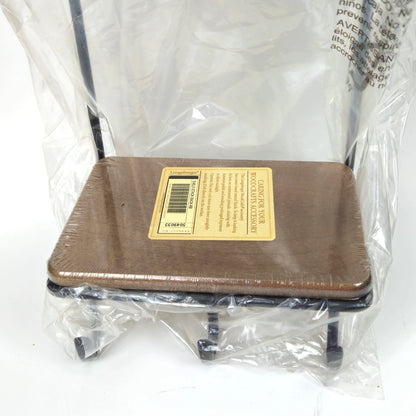 LONGABERGER WROUGHT IRON STACK RACK W/ WOOD SHELVES & 3 HOOKS    NIB1