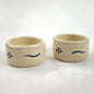 2 LONGABERGER POTTERY:  WOVEN TRADITIONS BLUE NAPKIN RINGS0