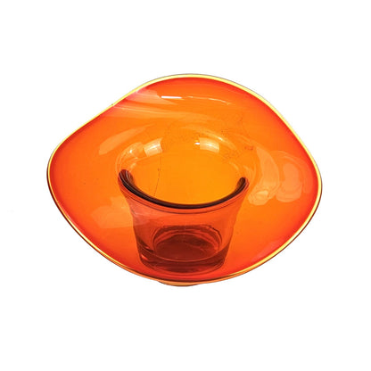1960s L.E. SMITH PANSY VASE:  AMBERINA ART GLASS1