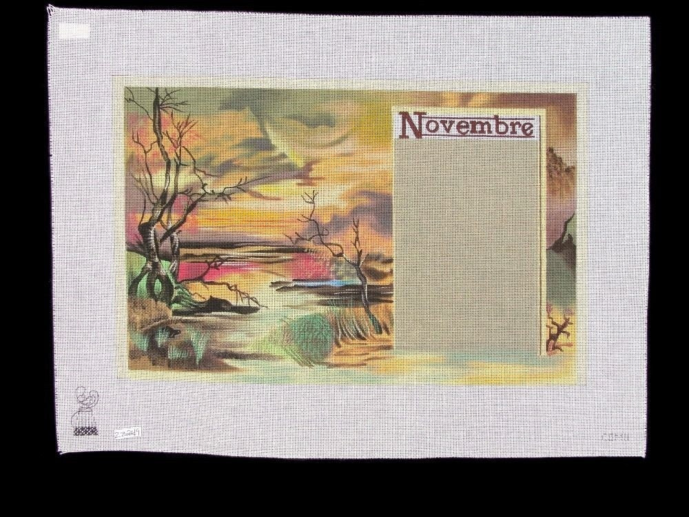 NEEDLEPOINT CANVAS:  CALENDAR NOVEMBER FALL   BM1