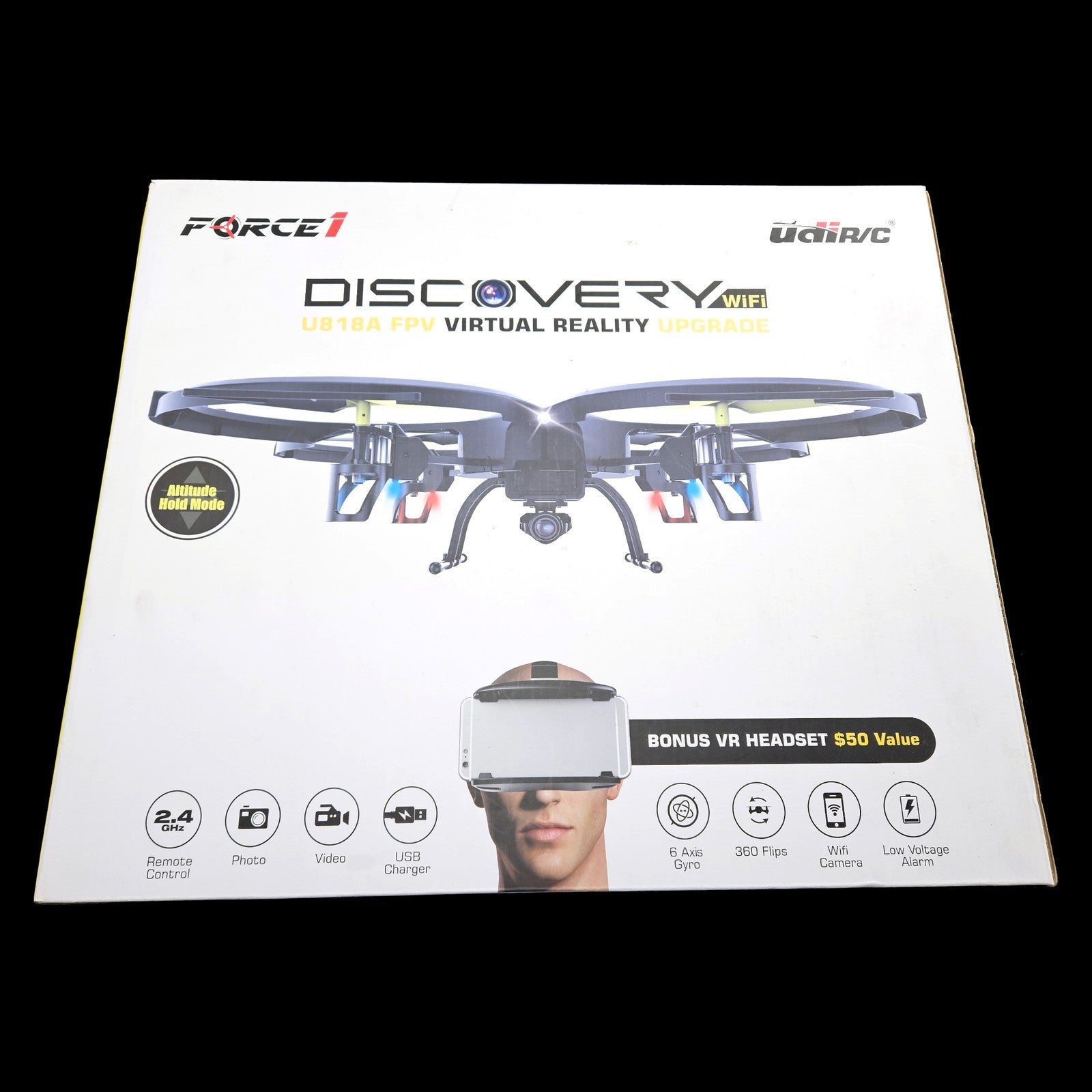 FORCE 1 DISCOVERY U818A FVP VIRTUAL REALITY UPGRADE DRONE   NIB    KMO0