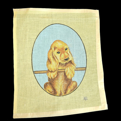 HAND PAINTED NEEDLEPOINT CANVAS:  COCKER SPANIEL PUPPY  BM1