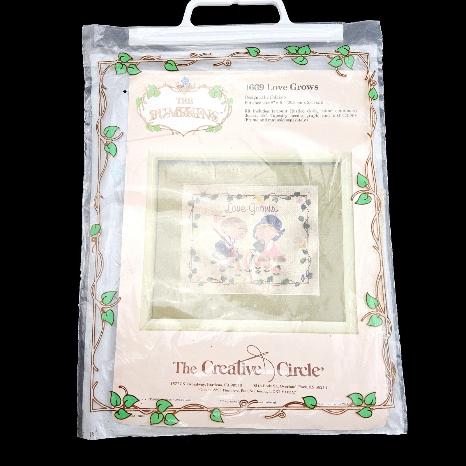 THE CREATIVE CIRCLE COUNTED CROSS STITCH KIT:  THE BUMPKINS LOVE GROWS       LF1