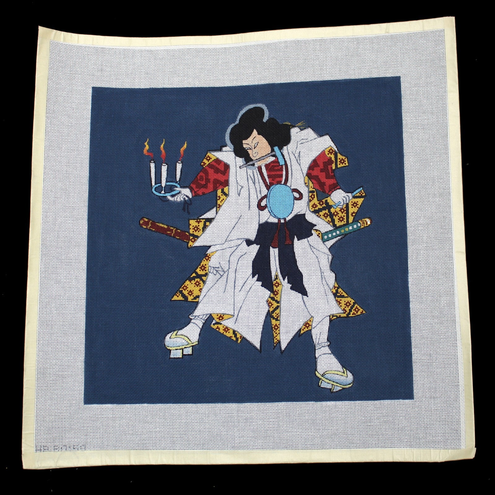 LARGE HP DESIGNS NEEDLEPOINT CANVAS:  ASIAN THEME JAPANESE SAMURAI   BM1