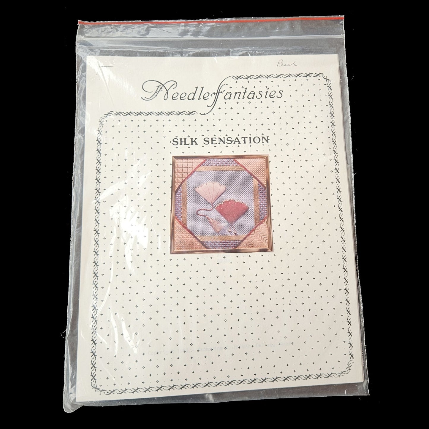 1983 NEEDLE FANTASIES NEEDLEPOINT KIT:  SILK SENSATION ORIENTAL FANS   BM0