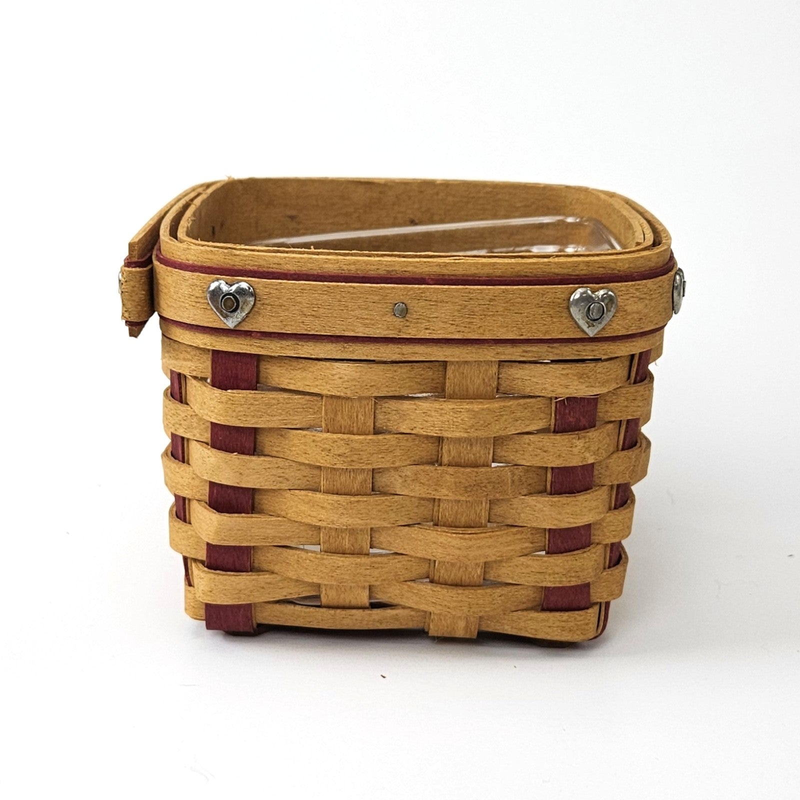 2002 LONGABERGER SMALL SWEETEST GIFT SWEETHEART BASKET SET:  RING BOX4
