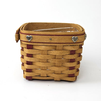 2002 LONGABERGER SMALL SWEETEST GIFT SWEETHEART BASKET SET:  RING BOX4