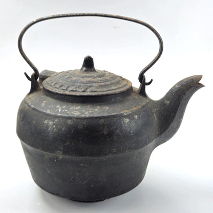 VINTAGE CAST IRON TEAPOT TEA KETTLE MARKED PATENTED JULY 8, 18620