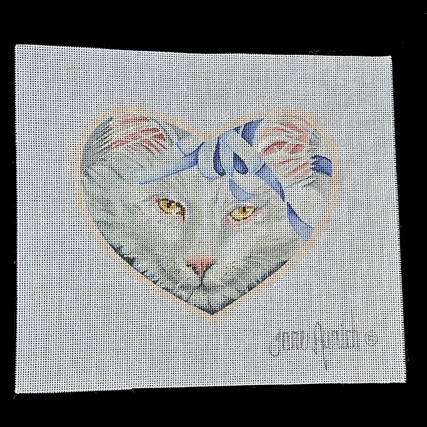 JANE AURICH NEEDLEPOINT CANVAS:  BEAUTIFUL CAT   BM1