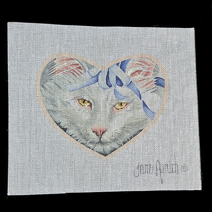 JANE AURICH NEEDLEPOINT CANVAS:  BEAUTIFUL CAT   BM1