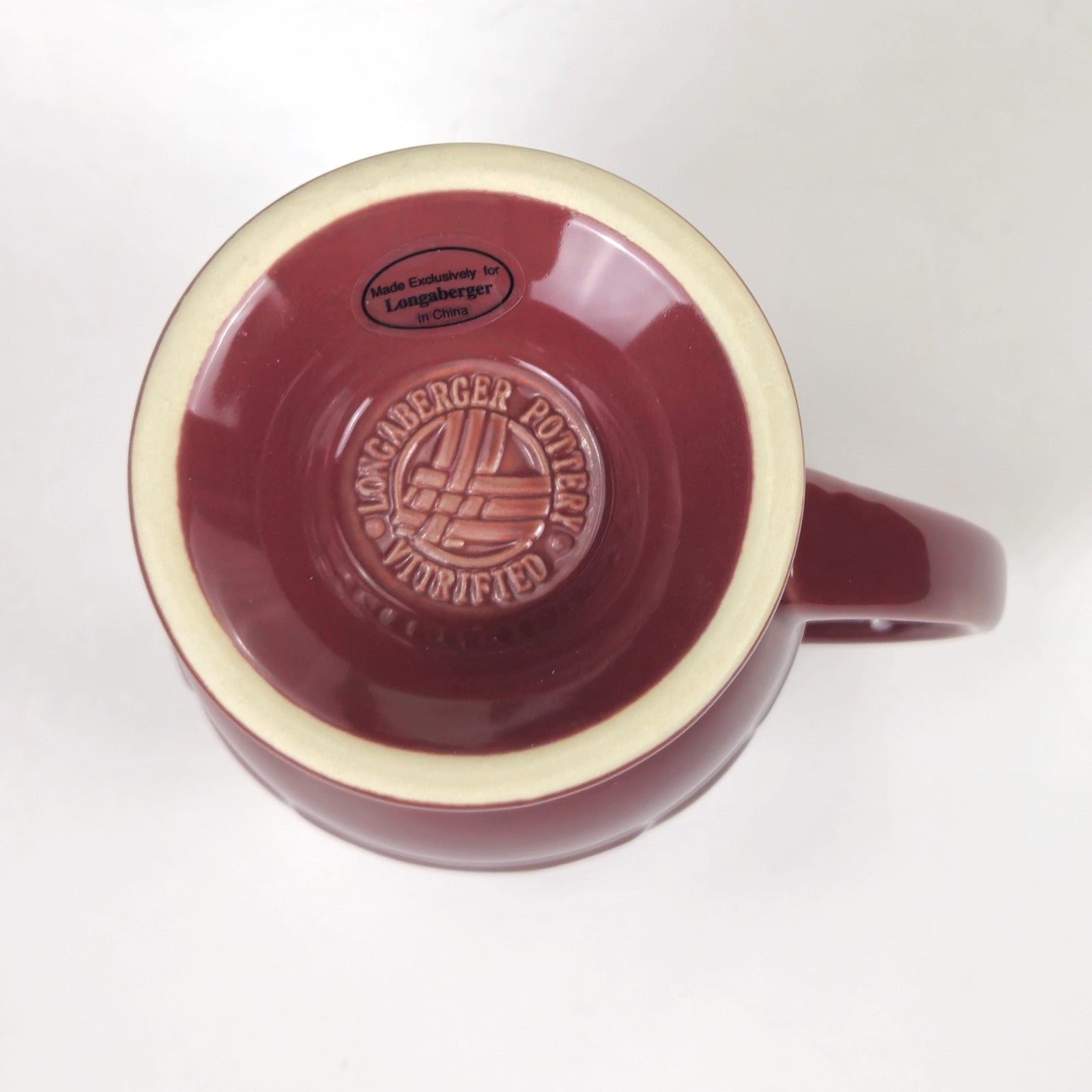 RETIRED LONGABERGER POTTERY:  WOVEN TRADITIONS LATTE MUG #3161940 PAPRIKA   NIB2