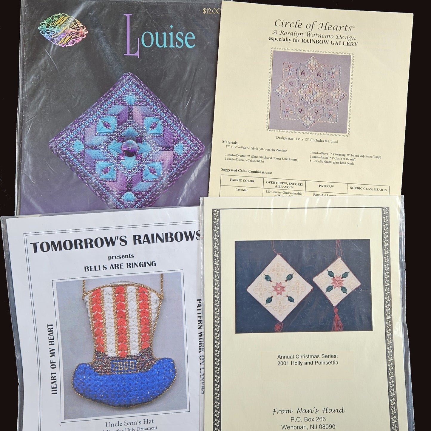 8 NEEDLEPOINT STITCH GUIDE / CHART LOT:  SEASONAL HOLIDAY WINTER, MOTHER'S    BM1