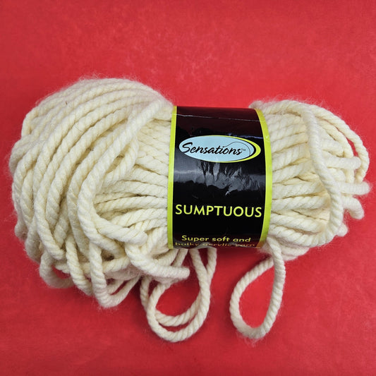 1 SKEIN SENSATIONS SUMPTUOUS BULKY ACRYLIC YARN:  SUMPTUOUS CREAM    LF0